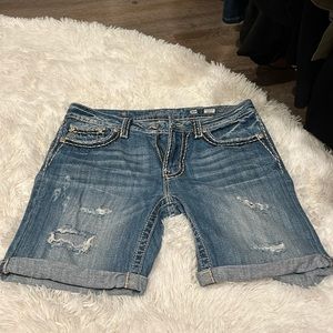 Miss Me Jean shorts - size 30. In GUC. Worn a few times & I hang dry all clothes